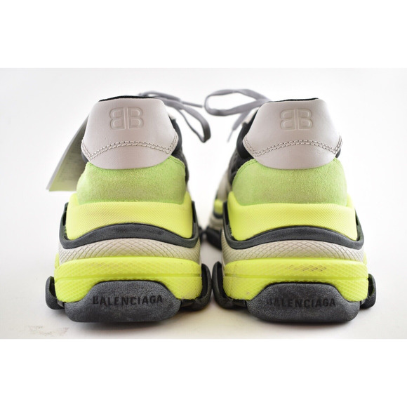 Balenciaga Triple S Mens V2 Black Grey Jaune Nylon Speed Trainer Sneaker 42 US 9 - Picture 8 of 9